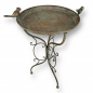 Preview: Vogeltränke Gijon Ø 32,5 cm – Stehendes Vogelbad aus Metall im Shabby-Chic-Stil