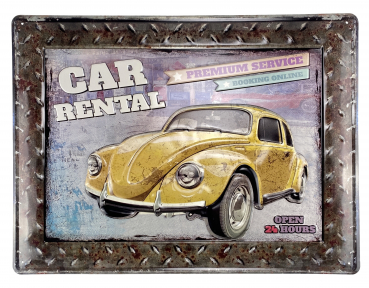 "Car rental" - Blechschild
