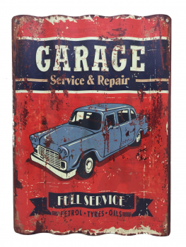 Blechschild gewellt "GARAGE Service & Repair" Nostalgie Antik  20 x 40 cm
