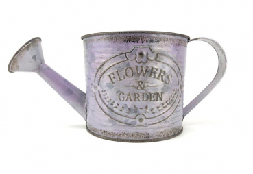 Blumentopf aus Metall in Gießkannen-Optik - Lila - Durchmesser 13 cm