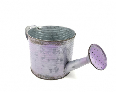 Preview: Blumentopf aus Metall in Gießkannen-Optik - Lila - Durchmesser 13 cm