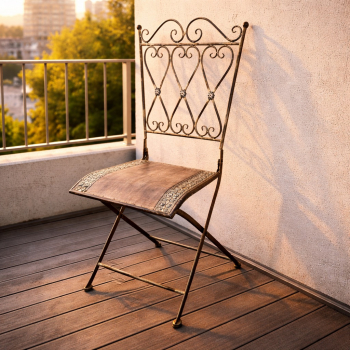 Gartenstuhl Bilbao klappbar – Landhaus Metallstuhl für Balkon & Garten