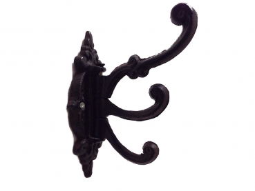 Gaderobenhaken mit 3 klappbaren Haken aus Gusseisen