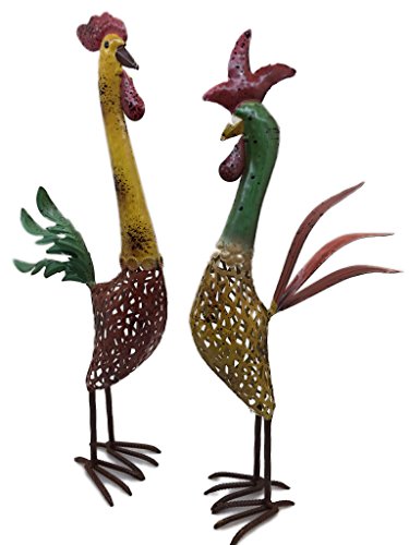 Steinfigur  Huhn Hahn mittel in braun 