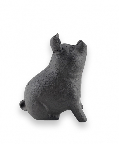 Dekofigur SCHLAFENDES SCHWEIN aus Gusseisen liebevoll coloriert 