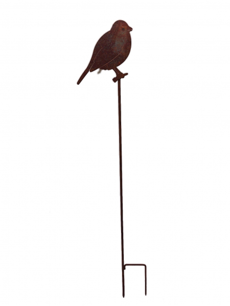 ZZ_Gartenstecker Edelrost - Vogel - Höhe 32 cm + 90 cm Stab